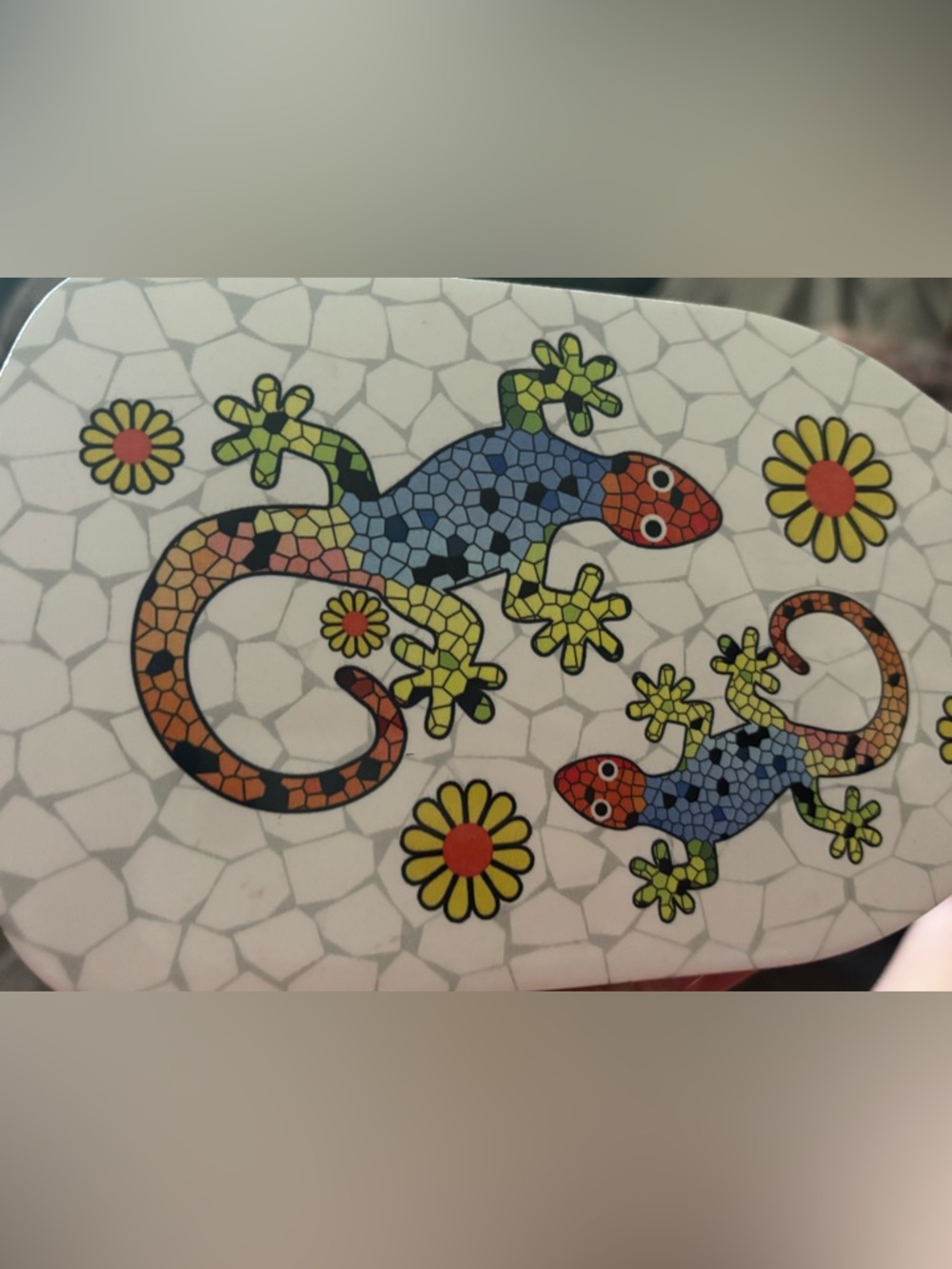 🦎 Mallorca Mosaic Gecko Ceramic Board • Vintage Spanish Wall Art • Cheese Board - Picture 6 of 12